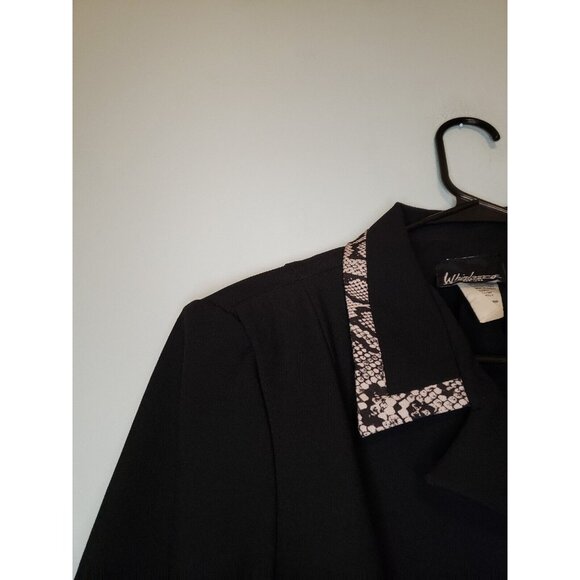 Vtg Whirlaway Frocks Womens 14 Blazer Jacket Button Front Black Snakeskin Trim - Picture 4 of 8